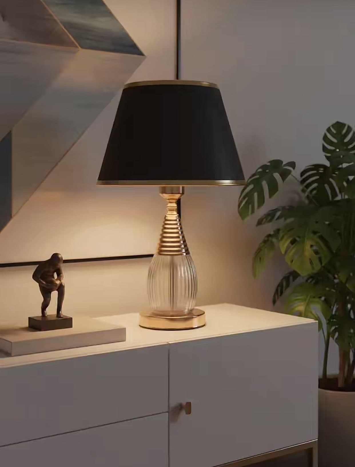 Modern Gold and Black Table Lamp